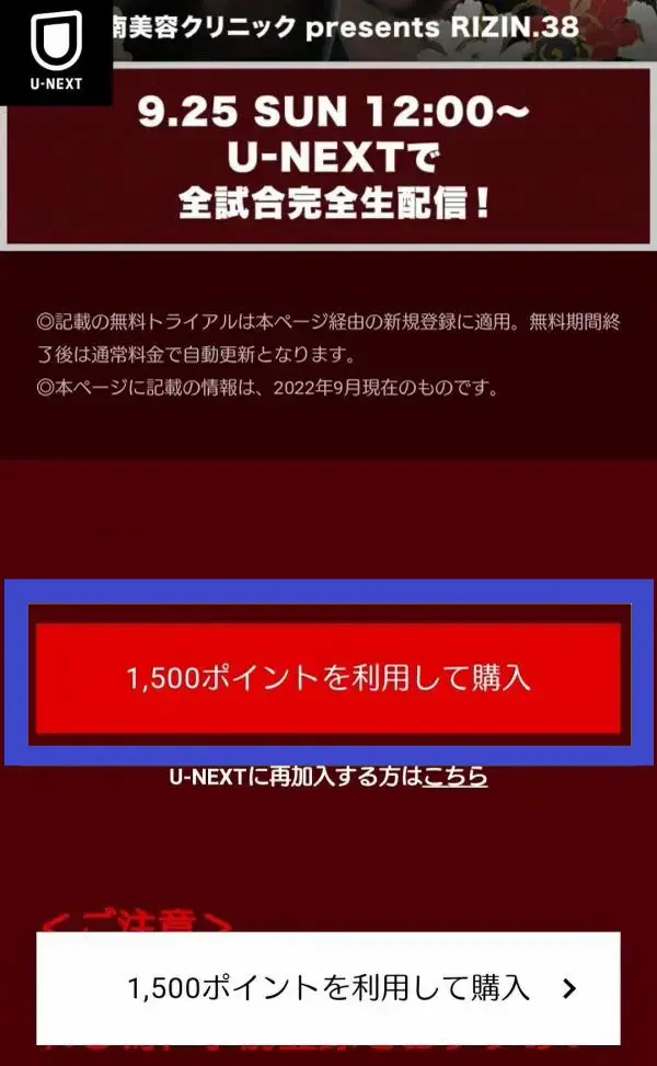 U-NEXT rizin38 見逃し配信