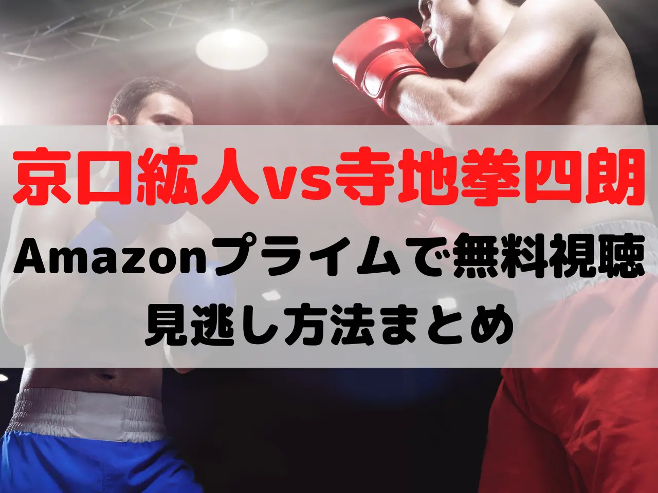 寺地拳四朗 京口紘人 PPV 無料視聴 見逃し