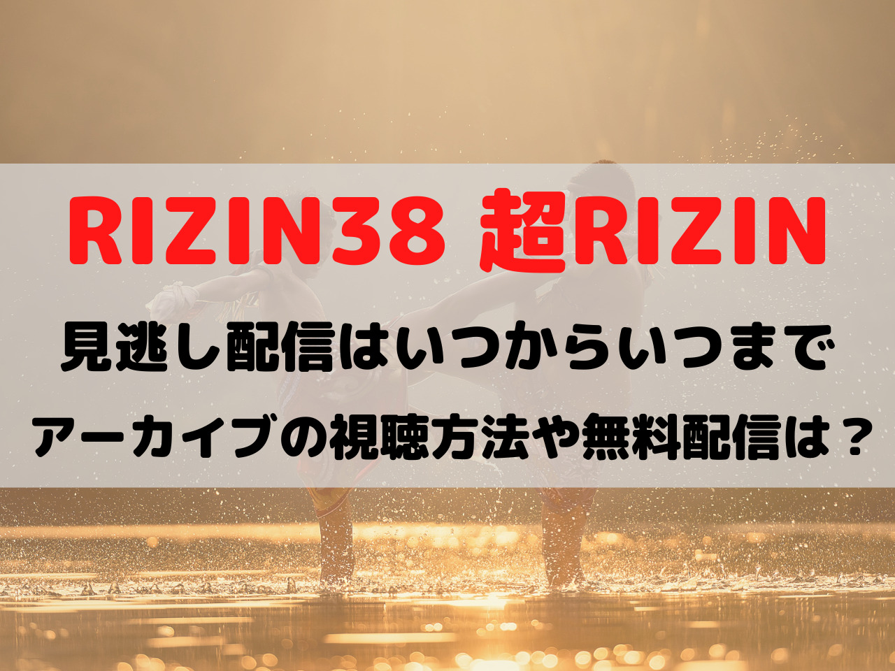 rizin38 超rizin(スーパーライジン) 見逃し