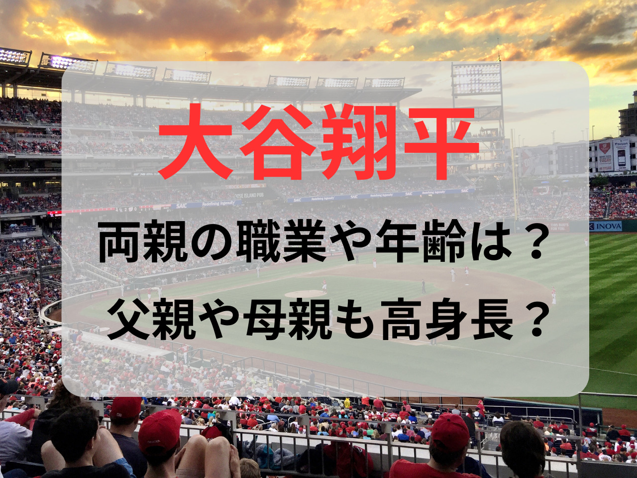 大谷翔平 両親 職業 身長